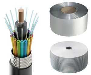 Copolymer coated aluminum tape for communication cable and optical fiber cable